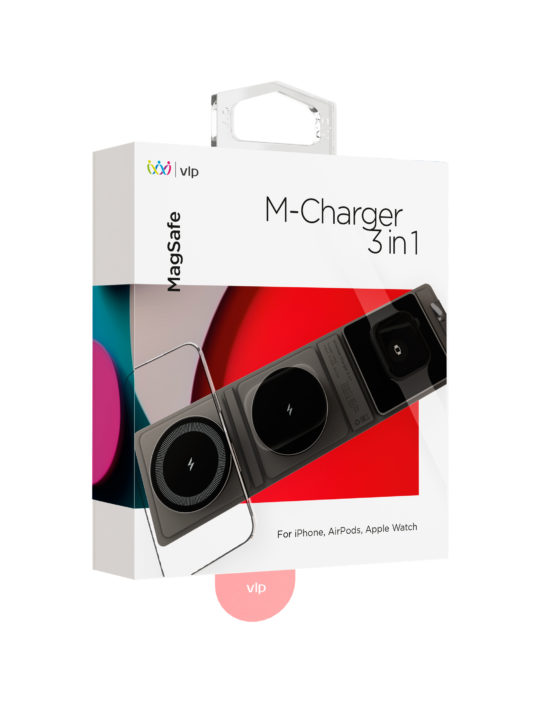 Беспроводное магнитное зарядное устройство "VLP" M-Charger для Apple 3в1